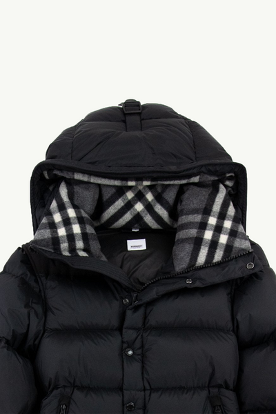"BRBY" Hooded Puffer Jacket Black