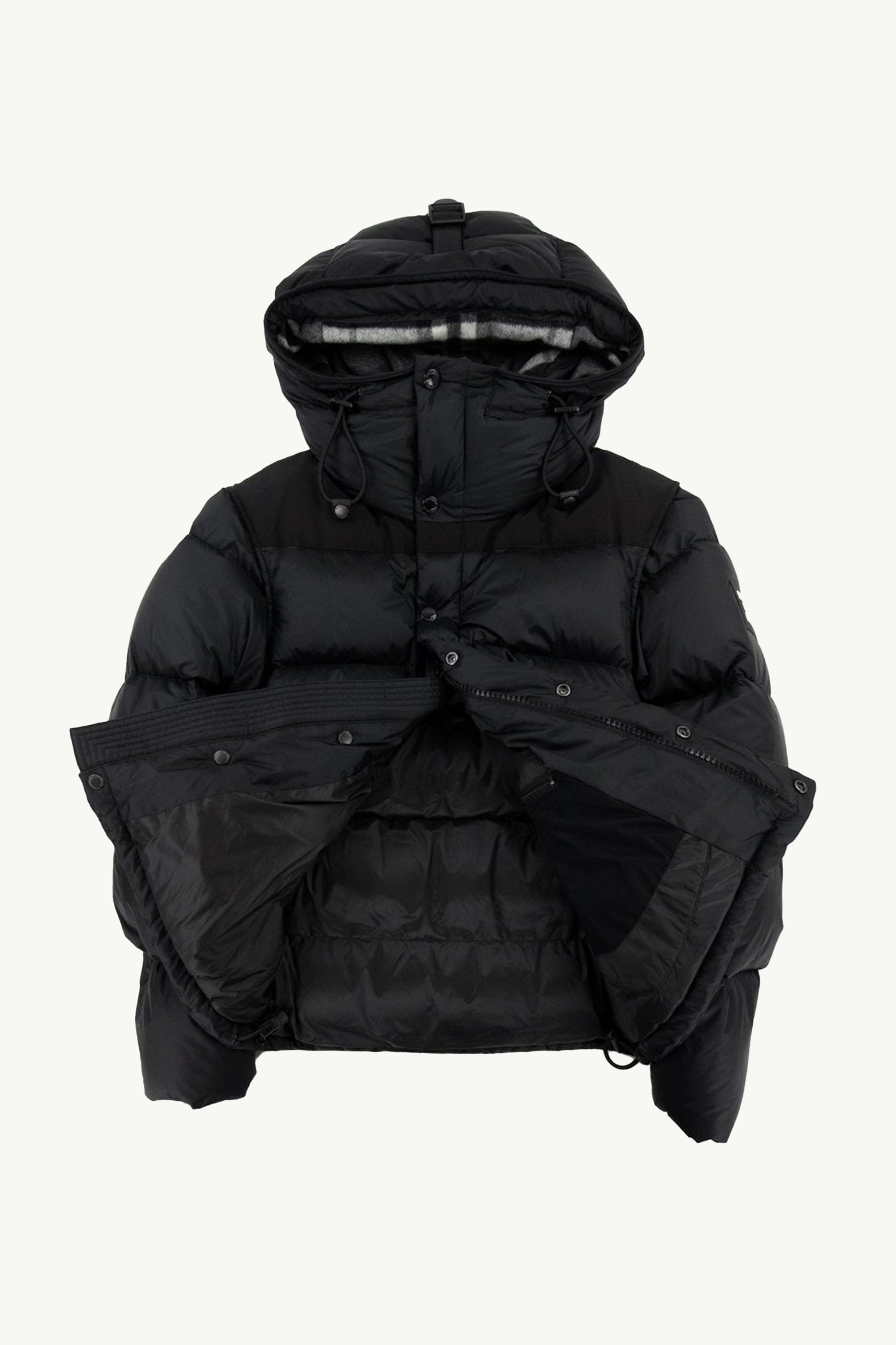 "BRBY" Hooded Puffer Jacket Black