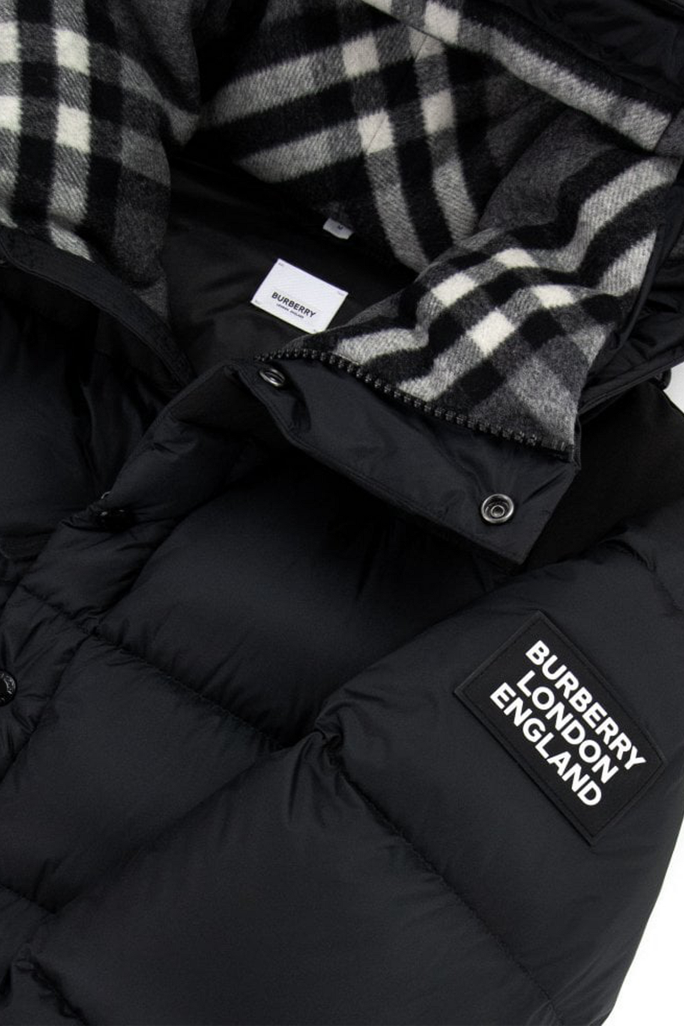 "BRBY" Hooded Puffer Jacket Black
