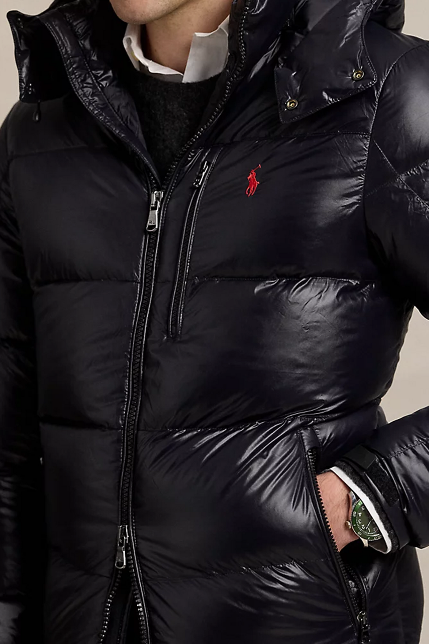 "RL" glänzende Gorham Daunenjacke