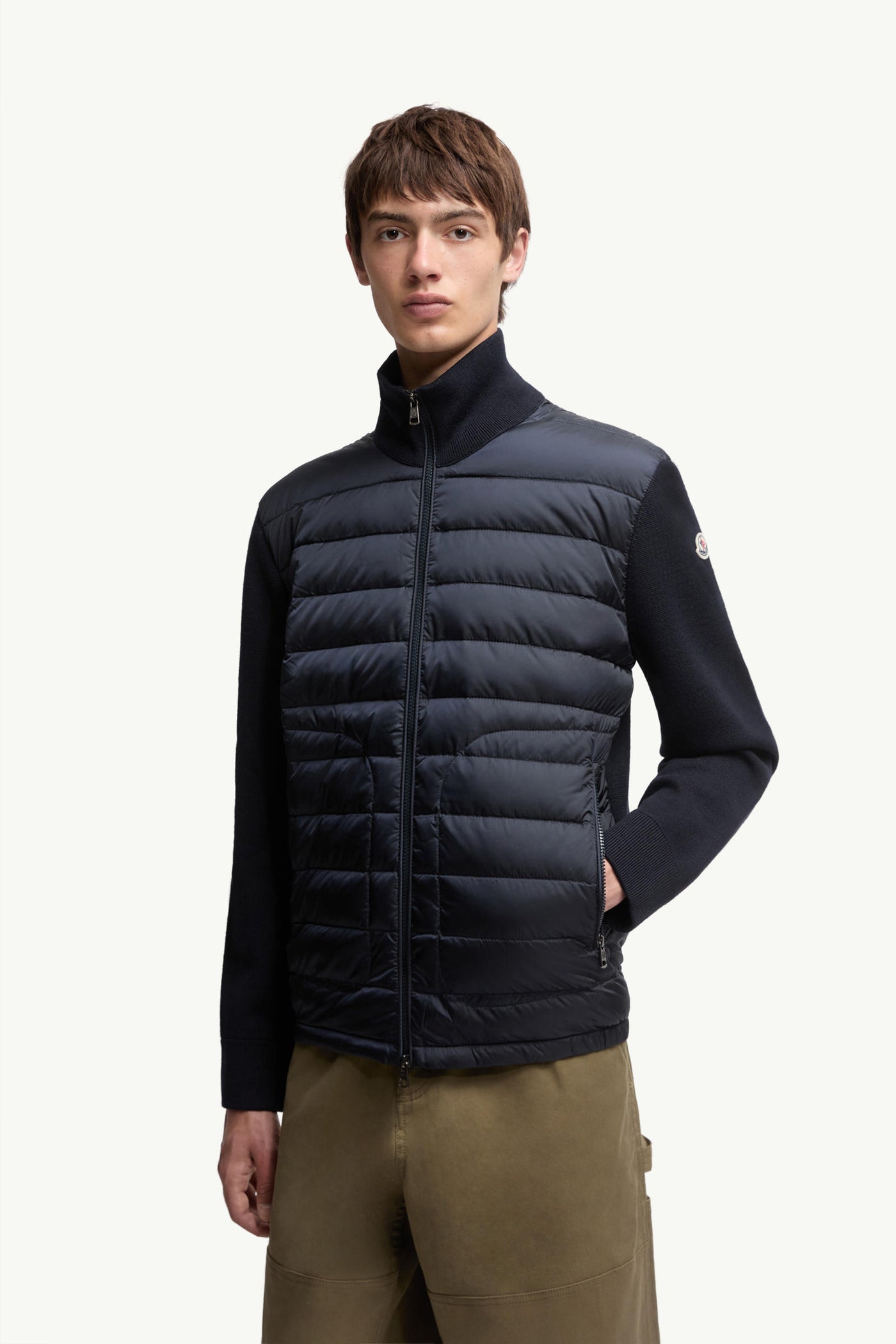 "MC" Gepolsterte Strickjacke mit Reißverschluss